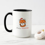 Mug Panda Rouge Noël Neige Animaux d'hiver Pandas<br><div class="desc">Le panda rouge à Noël avec un chapeau de Père Noël. Animaux amusants avec des cadeaux et de la neige pour les vacances. Un doux salut de Noël. Les pandas rouges sont de mignons animaux et parfaits pour Noël.</div>
