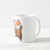 Mug Panda Rouge Noël Neige Animaux d'hiver Pandas (Devant droit)