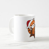 Mug Panda Rouge Noël Neige Animaux d'hiver Pandas (Devant gauche)