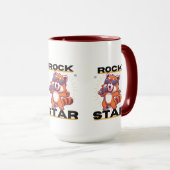 Mug Panda rouge : Rock Star (Devant droit)
