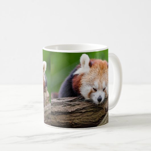 Mug Panda rouge somnolent (Devant droit)