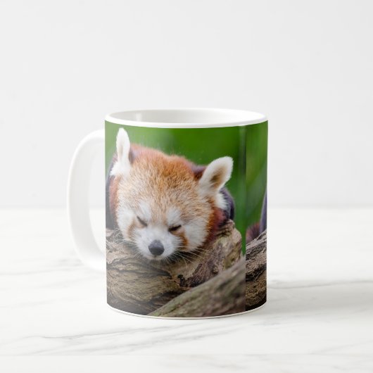 Mug Panda rouge somnolent (Devant gauche)