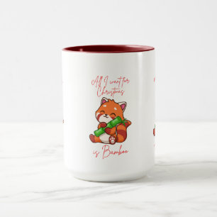Mug Panda rouge : Tout ce que je veux pour Noël, c'est