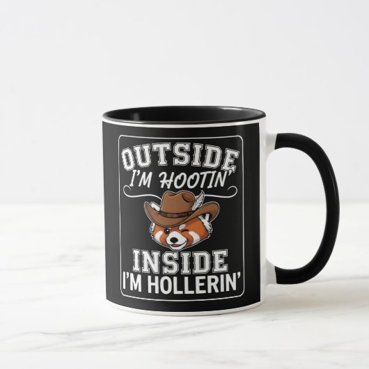 Mug Panda roux cowboy drôle (Droite)