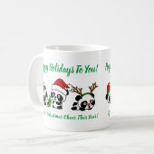 Mug Pandas de Noël personnalisés (Devant gauche)