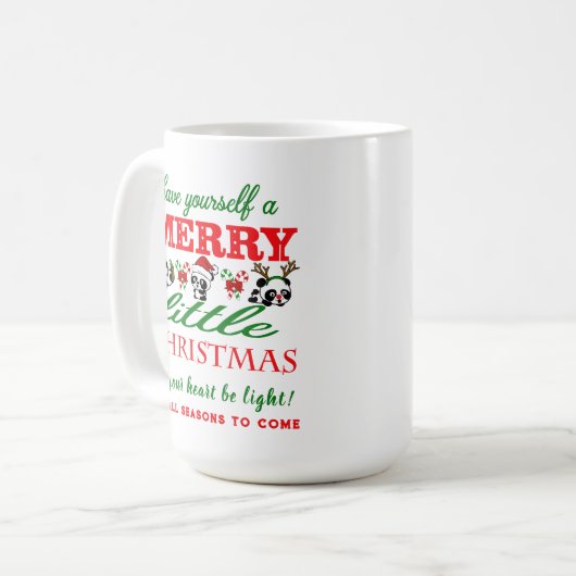 Mug Pandas de Noël personnalisés (Devant gauche)