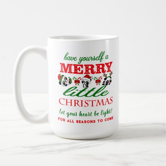 Mug Pandas de Noël personnalisés (Gauche)