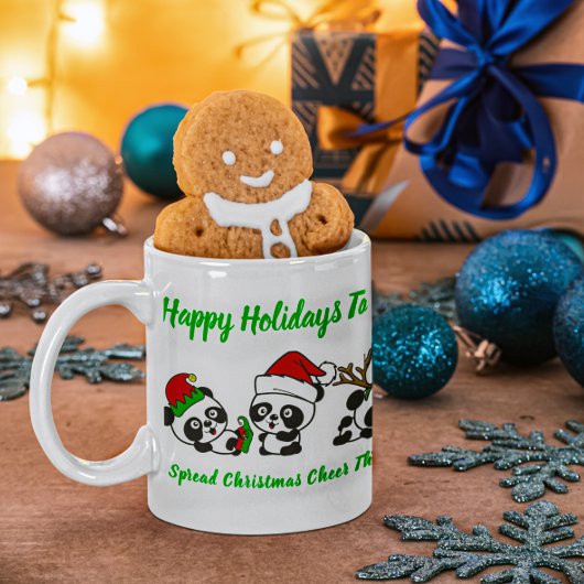 Mug Pandas de Noël personnalisés