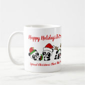 Mug Pandas de Noël personnalisés (Gauche)