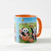 Mug Pandas et Citrouilles tombent (Devant droit)