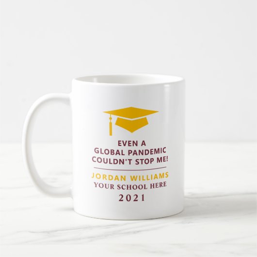 Mug Pandémie personnalisée - Classe supérieure de 2021 (Gauche)