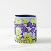Mug Panier blanc violet de peinture Rose aquarelle (Centre)