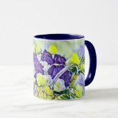 Mug Panier blanc violet de peinture Rose aquarelle (Devant droit)
