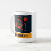 Mug Panier de basket à trois points horloge à zéro (Devant gauche)