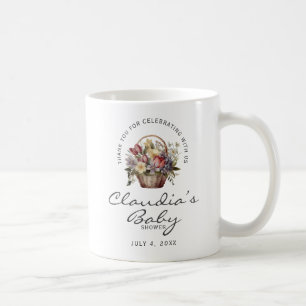 Mug Panier de fleurs de Baby shower Merci