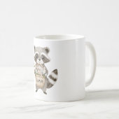 Mug Panier de fleurs de raton laveur mignon (Devant droit)