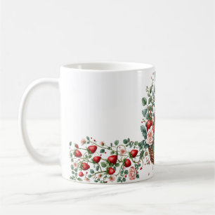 Mug Panier de fraises à l'aquarelle Farmhouse