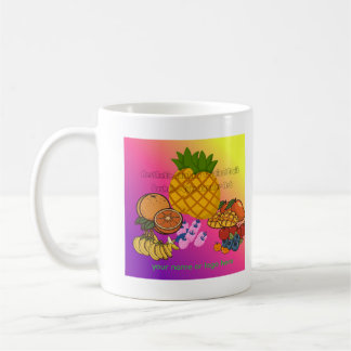 Mug Panier de fruits tropicaux arc-en-ciel esthétique