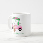Mug Panier de golf de charme unique avec Clubs Monogra (Devant gauche)