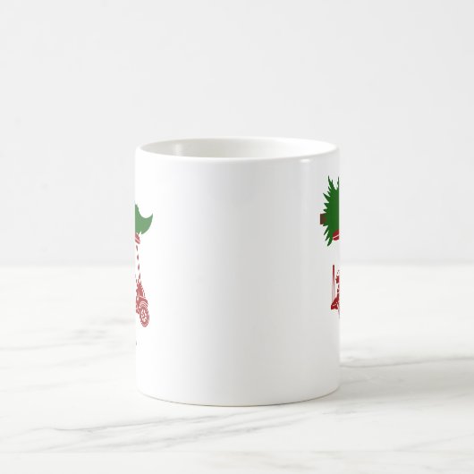 Mug Panier de golf rouge avec sapin de Noël (Centre)