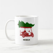 Mug Panier de golf rouge avec sapin de Noël (Gauche)