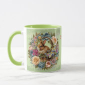 Mug Panier de lapin de Pâques Fleurs de printemps Ajou (Gauche)