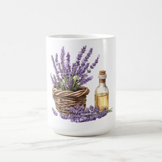 Mug Panier de lavande à l'aquarelle (Centre)