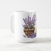 Mug Panier de lavande à l'aquarelle (Devant gauche)