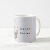 Mug Panier de Pâques à ruban gris (Devant droit)