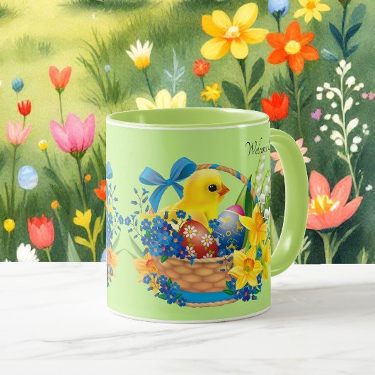 Mug Panier de Pâques Fleurs du printemps OEufs Chick C