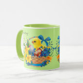Mug Panier de Pâques Fleurs du printemps OEufs Chick C (Devant gauche)
