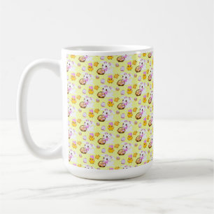 MUG PANIER DE PÂQUES MIGNON LAPINS ET POUSSINS