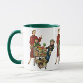 Mug Panier d'épicerie Retro Family, Mom and Kids (Gauche)