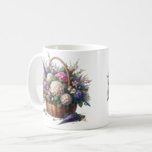 Mug Panier Rempli De Fleurs (Devant gauche)