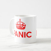 Mug PANIQUE : Gardez le calme et continuez charrient (Devant gauche)