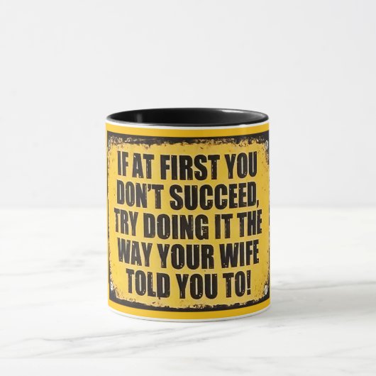 Mug Panneau amusant et impertinent de réussite (Centre)