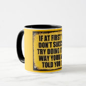 Mug Panneau amusant et impertinent de réussite (Devant gauche)