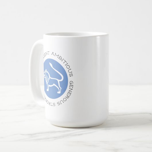 Mug Panneau bleu Leo Zodiac Star Signal Personnalité T (Devant gauche)