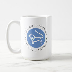 Mug Panneau bleu Leo Zodiac Star Signal Personnalité T