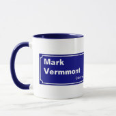 Mug panneau bleu rue personnalisée (Gauche)
