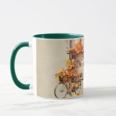 Mug Panneau bon thanksgiving bois & Scène d'automne (Gauche)