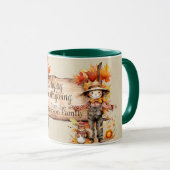 Mug Panneau bon thanksgiving bois & Scène d'automne (Devant droit)