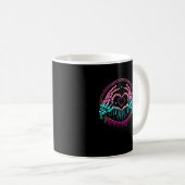 Mug Panneau cardiaque Mains de squelette - Squelette É (Devant droit)