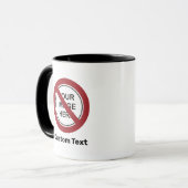 Mug Panneau Cercle d'interdiction personnalisée (Devant gauche)