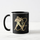 Mug Panneau d'anniversaire Aquarius ♒ Zodiac / Noir et (Gauche)