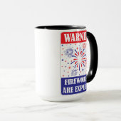 Mug Panneau d'avertissement de feux d'artifice (Devant droit)