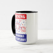 Mug Panneau d'avertissement de feux d'artifice (Devant gauche)