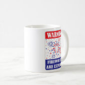 Mug Panneau d'avertissement de feux d'artifice (Devant droit)