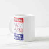 Mug Panneau d'avertissement de feux d'artifice (Devant gauche)