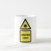 Mug Panneau d'avertissement de laser de prudence (Centre)